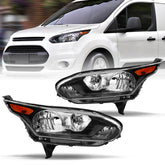 VehicleAid Headlights For 2014-2018 Ford Transit Connect Black